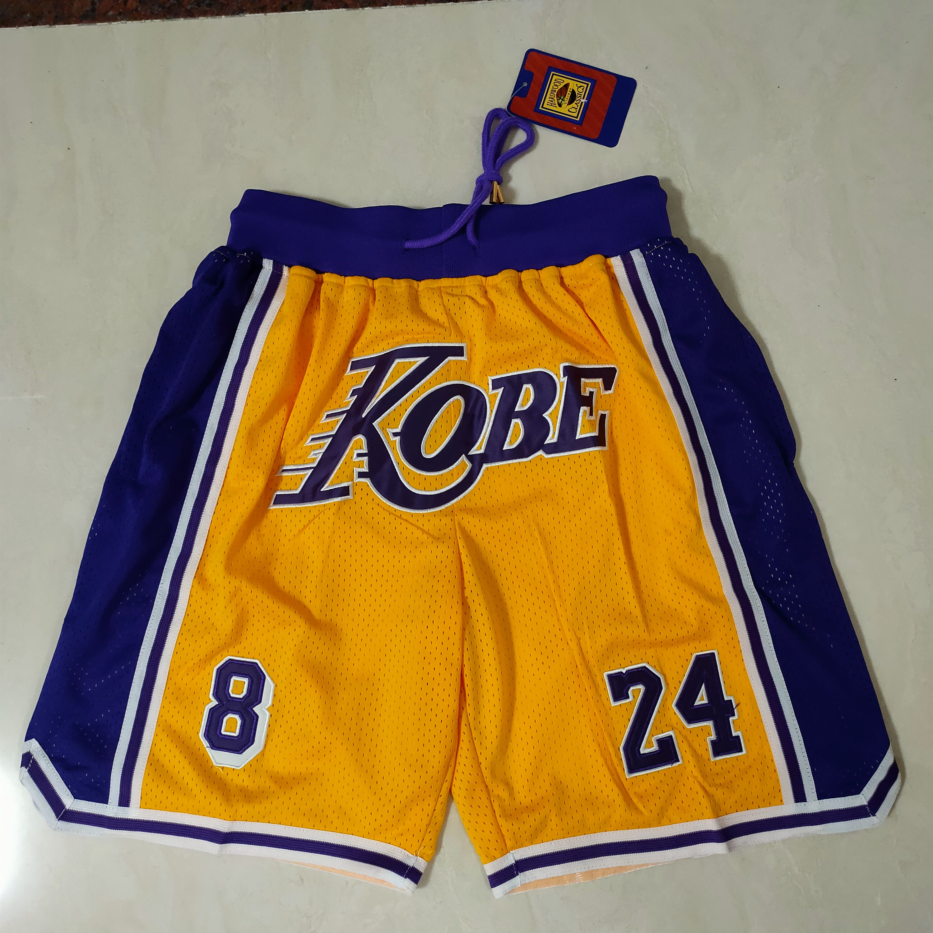 Men NBA 2021 Los Angeles Lakers Yellow Shorts->los angeles lakers->NBA Jersey
